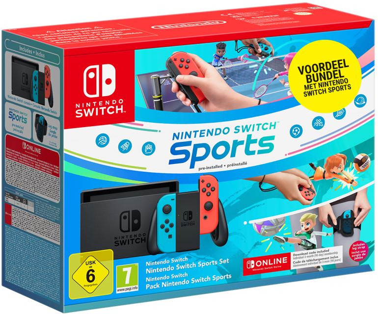 Nintendo Switch (2019 upgrade) - Red/Blue + Switch Sports - Nintendo Switch