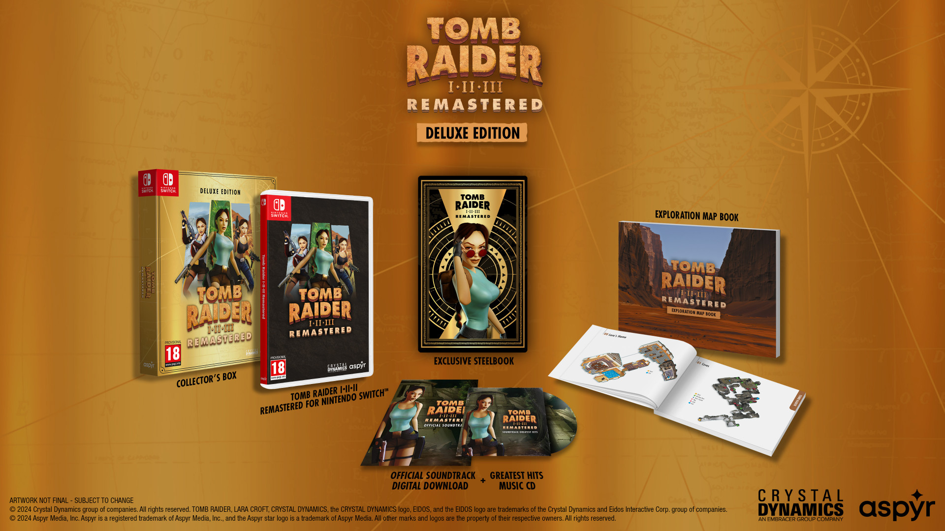 Tomb Raider I-III Remastered Starring Lara Croft: Deluxe Edition (schade aan doos) - Nintendo Switch