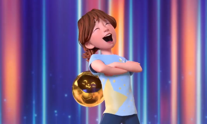 Animated Program Portrays Young Messi Interacting with Giants in a Game