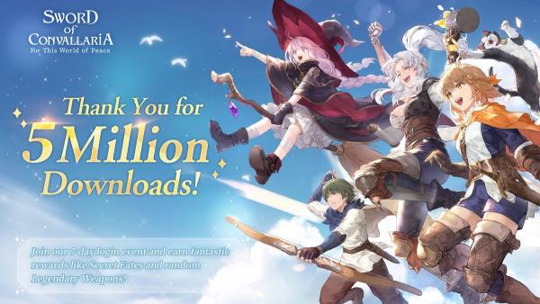 Sword of Convallaria Bereikt 5M Downloads, Beloont Spelers Generous