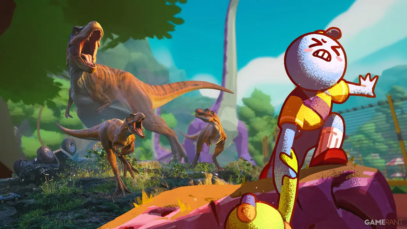 A Very Safe Dino Park: co-op dinosaur park sim with humor and chaos