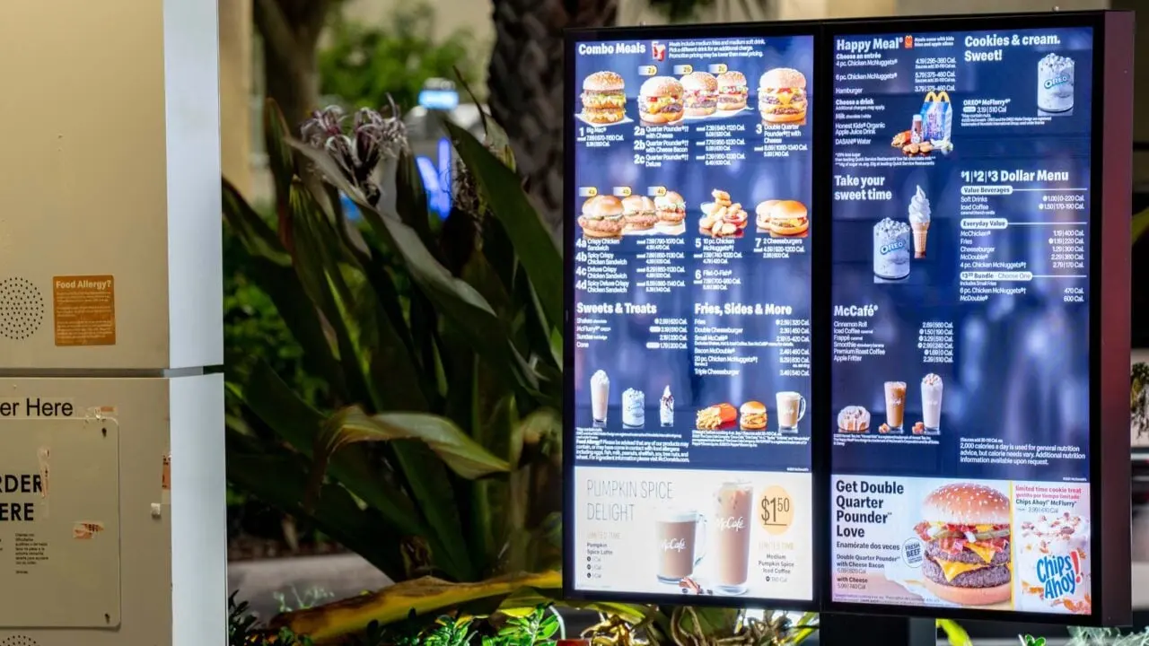 McDonald’s tests ads from other brands on digital drive-thru menu boards